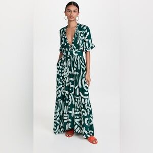 Busayo Tomi V-Neck High-Low Maxi Dress
